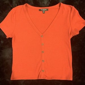Orange/red cropped tee